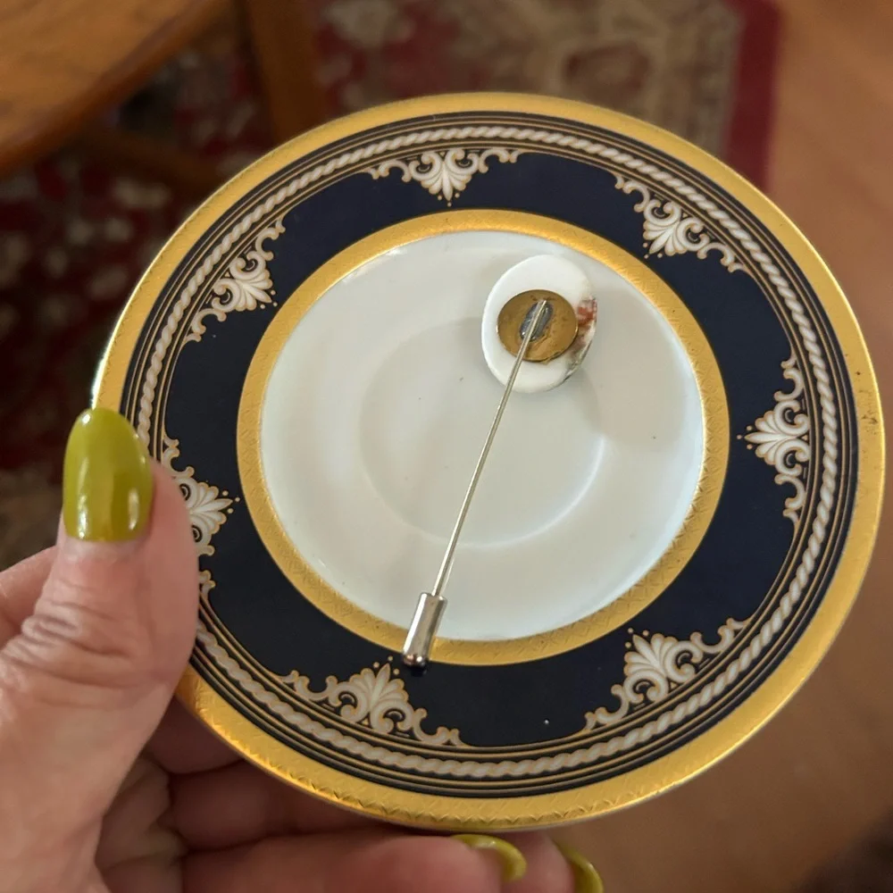 Vintage Porcelain Horseriding Stickpin